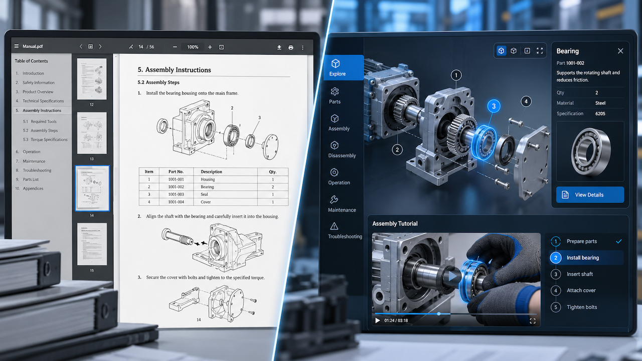 Manualistica interattiva con modello 3D navigabile e informazioni sui componenti”.