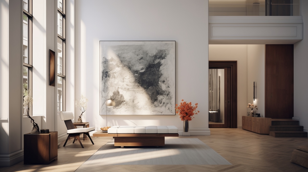 Rendering 3D fotorealistico di un progetto di interior design
